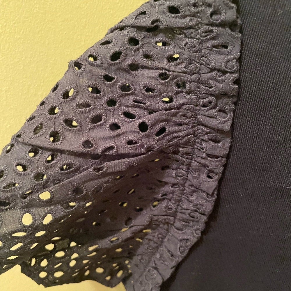 Kate Spade Midnight Blue Eyelet Sleeve Blouse - Picture 3 of 4